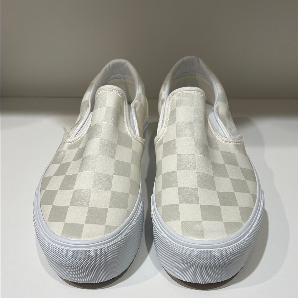 Checkered Slip-On Vans Platform Sneakers